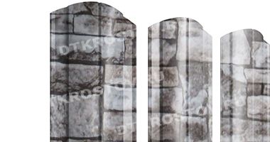 Фото евроштакетника для забора круглый фигурный Print Elite 0.45 Fine Stone со склада в Ростове-на-Дону