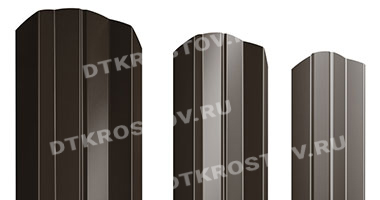 Фото евроштакетника для забора М-образный фигурный Velur 0.5 темно-коричневый со склада в Ростове-на-Дону
