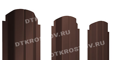 Фото евроштакетника для забора П-образный фигурный 0.4 шоколад со склада в Ростове-на-Дону