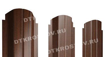 Фото евроштакетника для забора П-образный фигурный Print-Double Elite 0.45 Choco Wood со склада в Ростове-на-Дону