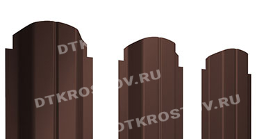 Фото евроштакетника для забора П-образный фигурный Quarzit 0.5 шоколад со склада в Ростове-на-Дону