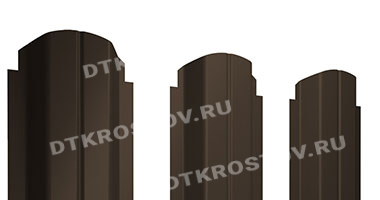 Фото евроштакетника для забора П-образный фигурный Quarzit lite 0.5 темно-коричневый со склада в Ростове-на-Дону