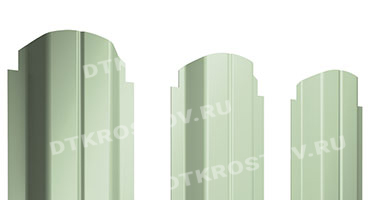 Фото евроштакетника для забора П-образный фигурный Satin 0.5 бело-зеленый со склада в Ростове-на-Дону