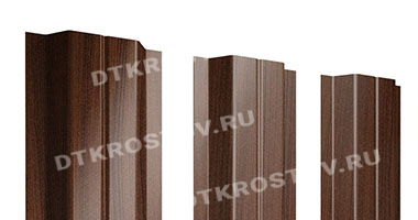 Фото евроштакетника для забора П-образный Print Elite 0.45 Choco Wood со склада в Ростове-на-Дону