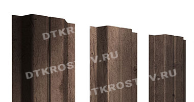 Фото евроштакетника для забора П-образный Print Premium 0.45 Almond Wood со склада в Ростове-на-Дону
