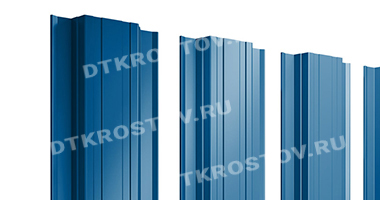 Фото евроштакетника для забора прямоугольный двусторонний 0.45 сигнальный синий со склада в Ростове-на-Дону