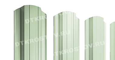Фото евроштакетника для забора прямоугольный фигурный Drap 0.45 бело-зеленый со склада в Ростове-на-Дону
