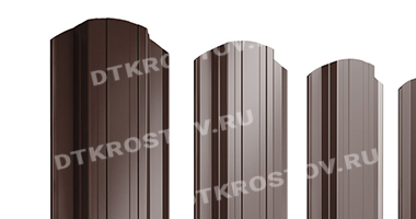 Фото евроштакетника для забора прямоугольный фигурный Drap TwinColor 0.45 шоколадно-коричневый со склада в Ростове-на-Дону