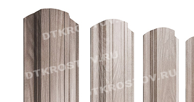 Фото евроштакетника для забора прямоугольный фигурный Print-Double Elite 0.45 White Wood со склада в Ростове-на-Дону