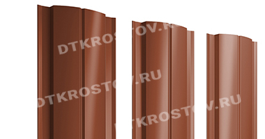 Фото евроштакетника для забора полукруглый Slim Drap 0.45 медно-коричневый со склада в Ростове-на-Дону