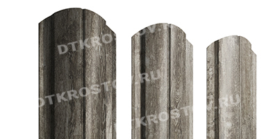 Фото евроштакетника для забора полукруглый Slim фигурный Print Elite 0.45 Nordic Wood со склада в Ростове-на-Дону