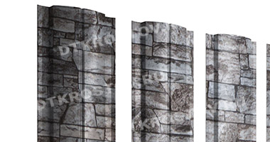 Фото евроштакетника для забора полукруглый Slim Print-Double Elite 0.45 Fine Stone со склада в Ростове-на-Дону
