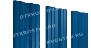 Фото евроштакетника для забора Twin двусторонний 0.45 сигнальный синий со склада в Ростове-на-Дону