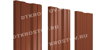 Фото евроштакетника для забора Twin Drap 0.45 медно-коричневый со склада в Ростове-на-Дону