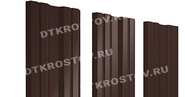 Фото евроштакетника для забора Twin Drap TwinColor 0.45 шоколадно-коричневый со склада в Ростове-на-Дону