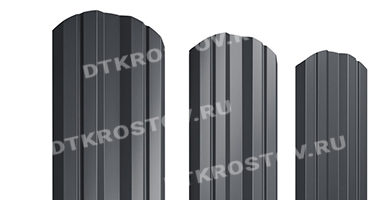Фото евроштакетника для забора Twin фигурный фигурный PurPro Matt 0.5 графитовый серый со склада в Ростове-на-Дону