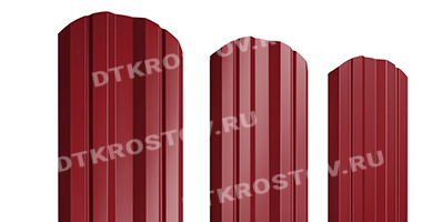 Фото евроштакетника для забора Twin фигурный Drap 0.45 рубиново-красный со склада в Ростове-на-Дону