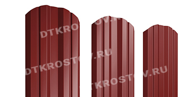 Фото евроштакетника для забора Twin фигурный 0.45 коричнево-красный со склада в Ростове-на-Дону