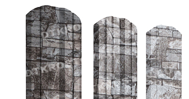 Фото евроштакетника для забора Twin фигурный Print Elite 0.45 Fine Stone со склада в Ростове-на-Дону