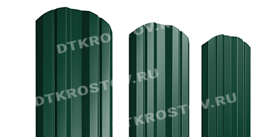 Фото евроштакетника для забора Twin фигурный Satin 0.5 зеленый мох со склада в Ростове-на-Дону