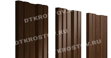 Фото евроштакетника для забора Twin Print Elite 0.45 Choco Wood со склада в Ростове-на-Дону