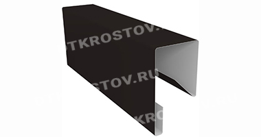 Фото планки П-образной заборной 20x17x30 толщиной 0,5 мм в покрытии Quarzit RAL 9005 со склада в Ростове-на-Дону