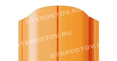 Фото евроштакетника для забора МП ELLIPSE фигурный верх 0.45 чистый оранжевый со склада в Ростове-на-Дону