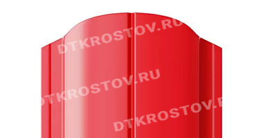 Фото евроштакетника для забора МП ELLIPSE фигурный верх 0.45 транспортный красный со склада в Ростове-на-Дону