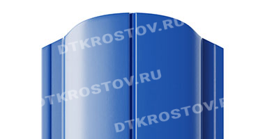 Фото евроштакетника для забора МП ELLIPSE фигурный верх 0.45 сигнальный синий со склада в Ростове-на-Дону