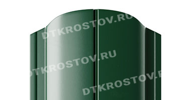 Фото евроштакетника для забора МП ELLIPSE фигурный верх 0.45 зеленый мох со склада в Ростове-на-Дону