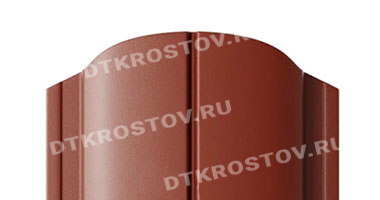 Фото евроштакетника для забора МП ELLIPSE фигурный верх 0.5 с покрытием PURETAN коричнево-красный со склада в Ростове-на-Дону