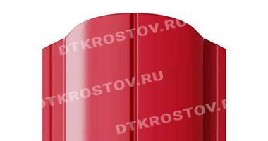 Фото евроштакетника для забора МП ELLIPSE фигурный верх 0.45 двусторонний рубиново-красный со склада в Ростове-на-Дону