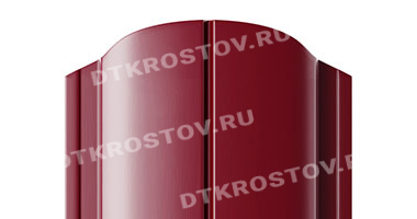 Фото евроштакетника для забора МП ELLIPSE фигурный верх 0.45 двусторонний красное вино со склада в Ростове-на-Дону