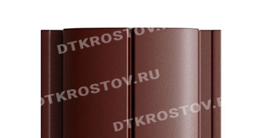 Фото евроштакетника для забора МП ELLIPSE прямой верх 0.45 каштаново-коричневый со склада в Ростове-на-Дону