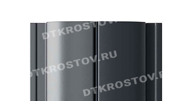 Фото евроштакетника для забора МП ELLIPSE прямой верх 0.5 с покрытием NormanMP графитовый серый со склада в Ростове-на-Дону