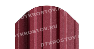 Фото евроштакетника для забора МП TRAPEZE фигурный верх 0.45 с покрытием VikingMP красное вино со склада в Ростове-на-Дону