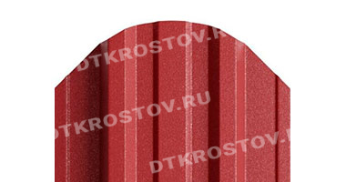Фото евроштакетника для забора МП TRAPEZE фигурный верх 0.45 с покрытием VikingMP коричнево-красный со склада в Ростове-на-Дону