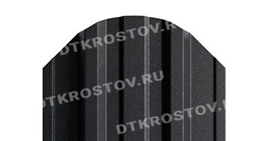 Фото евроштакетника для забора МП TRAPEZE фигурный верх 0.45 с покрытием VikingMP глубокий черный со склада в Ростове-на-Дону