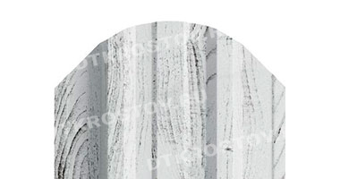 Фото евроштакетника для забора МП TRAPEZE фигурный верх 0.5 с покрытием ECOSTEEL беленый дуб со склада в Ростове-на-Дону