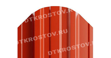 Фото евроштакетника для забора МП TRAPEZE фигурный верх 0.5 с покрытием NormanMP чистый оранжевый со склада в Ростове-на-Дону