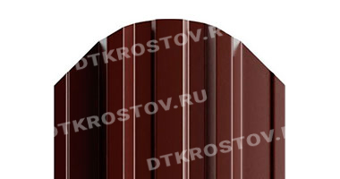 Фото евроштакетника для забора МП TRAPEZE фигурный верх 0.5 с покрытием NormanMP шоколад со склада в Ростове-на-Дону