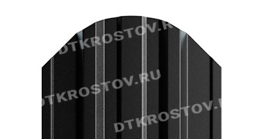 Фото евроштакетника для забора МП TRAPEZE фигурный верх 0.5 с покрытием PURMAN глубокий черный со склада в Ростове-на-Дону