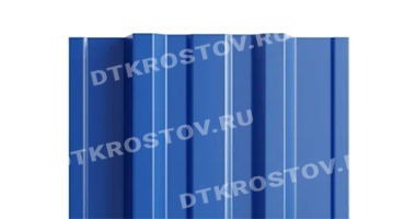 Фото евроштакетника для забора МП TRAPEZE прямой верх 0.45 сигнальный синий со склада в Ростове-на-Дону