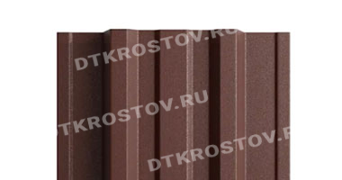 Фото евроштакетника для забора МП TRAPEZE прямой верх 0.45 с покрытием VikingMP шоколад со склада в Ростове-на-Дону