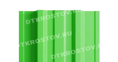 Фото евроштакетника для забора МП TRAPEZE прямой верх 0.5 с покрытием NormanMP желто-зеленый со склада в Ростове-на-Дону