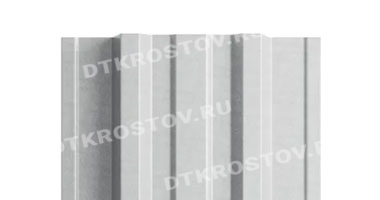 Фото евроштакетника для забора МП TRAPEZE прямой верх 0.5 с покрытием NormanMP бело-алюминиевый со склада в Ростове-на-Дону