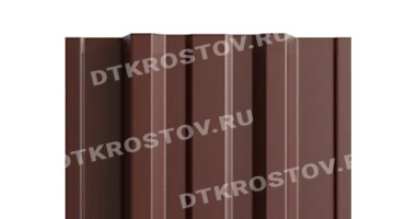 Фото евроштакетника для забора МП TRAPEZE прямой верх 0.5 с покрытием PURETAN шоколад со склада в Ростове-на-Дону