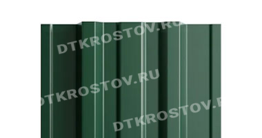 Фото евроштакетника для забора МП TRAPEZE прямой верх 0.5 с покрытием PURETAN хвойно-зеленый со склада в Ростове-на-Дону