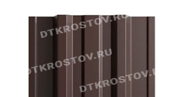 Фото евроштакетника для забора МП TRAPEZE прямой верх 0.5 с покрытием PURETAN темно-коричневый со склада в Ростове-на-Дону