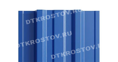 Фото евроштакетника для забора МП TRAPEZE прямой верх 0.5 с покрытием PURMAN сигнальный синий со склада в Ростове-на-Дону